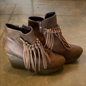 Tassle Wedged Booties